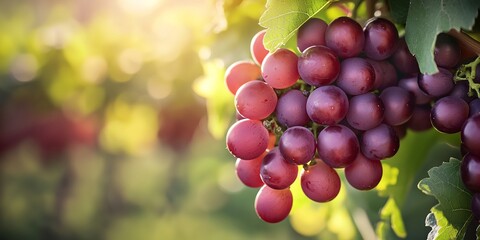 A bunch of grapes hanging from a vine