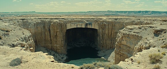 Canyon archway, desert landscape, nature's wonder