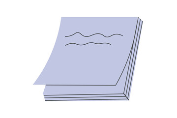 Sticky notes, sticky paper pad for memos and reminders.  Flat  simple illustration isolated on a white background	
