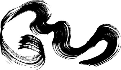 Elegant Thick Hand Drawn Brush Grunge Wave Stroke Texture