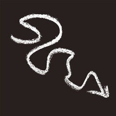 Hand Drawn Chalk Freehand Arrow on Chalkboard Background