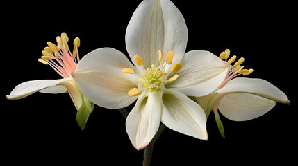 Fototapeta premium A macro shot of a columbine bloom, showcasing its unique shape and intricate petal details