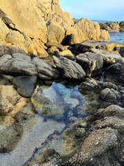 Tide pool in a rocky coastal village