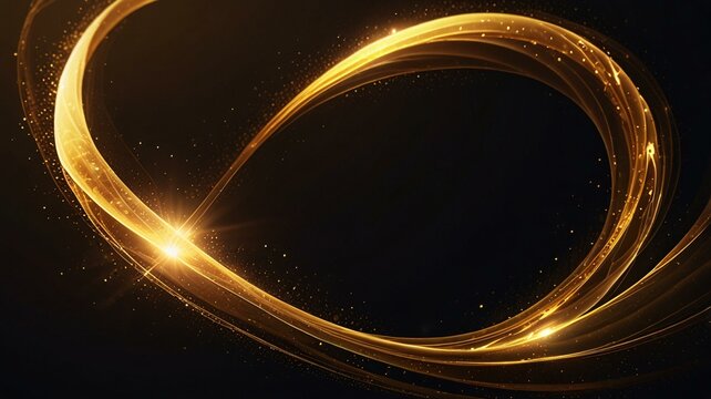 Minimalist abstract Naga spirit, flowing golden curves, glowing ethereal form, dark background, elegant and mystical design, Thai mythology-inspired, soft golden light reflection, high detail,