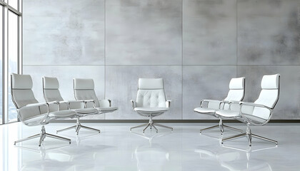 Modern Meeting Room with White Chairs