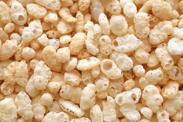 Crispy rice cereal texture background.