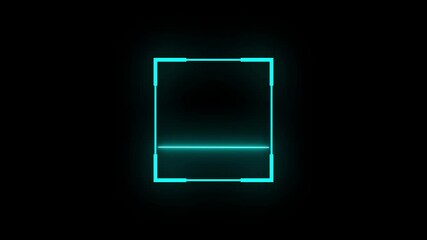 Scanning the QR code icon animation with neon line on technology background. Scanning the QR code icon animation, QR code being scanning concept. lock secure security icon on black background. - Powered by Adobe