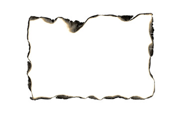 Fototapeta premium Burnt Paper Frame Transparent PNG – Aged, Vintage, Torn Edges