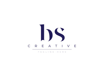 bS abstract  minimalist letters Logo Monogram. It is a minimalist logo, this logo is made by combining two letters