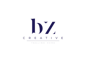 bZ abstract  minimalist letters Logo Monogram. It is a minimalist logo, this logo is made by combining two letters