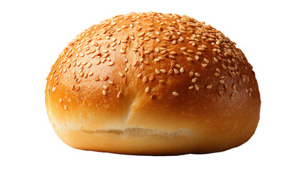 Golden Sesame Bun Fresh Bakery Bread, Tasty Wheat Snack for Lunch Themes, isolated on transparent background.