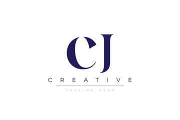 cJ abstract  minimalist letters Logo Monogram. It is a minimalist logo, this logo is made by combining two letters