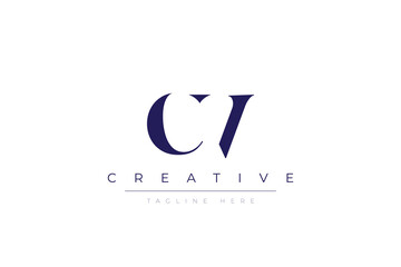 cV abstract  minimalist letters Logo Monogram. It is a minimalist logo, this logo is made by combining two letters