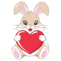 easter bunny with heart