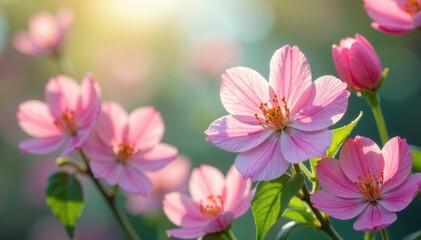 Delicate flowers swaying gently in the Isle of Wight garden breeze, spring, isle of wight, blossoms