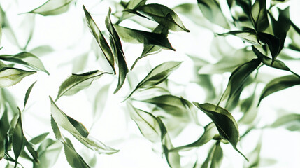 Obraz premium Leaves floating softly in bright light create a serene and tranquil atmosphere