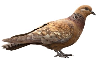 Brown Pigeon Bird Detailed Profile View Isolated on Black Background High Resolution Image wing side dove photo fauna   