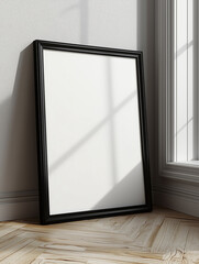 Mockup poster frame on the wall n the living room, art picture, for interior design or real estate decoration luxurious apartment, background.