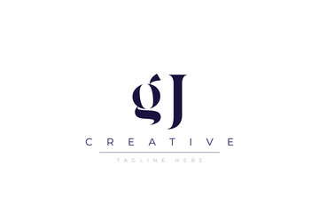 gJ abstract  minimalist letters Logo Monogram. It is a minimalist logo, this logo is made by combining two letters