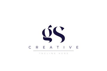 gS abstract  minimalist letters Logo Monogram. It is a minimalist logo, this logo is made by combining two letters