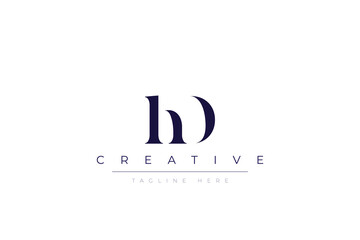 hD abstract  minimalist letters Logo Monogram. It is a minimalist logo, this logo is made by combining two letters
