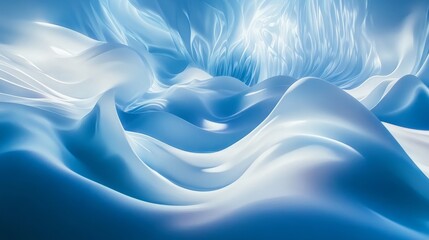 Obraz premium abstract flowing waves of blue and white light, vibrant and futuristic design, glowing and dynamic composition, sharp and fluid tones