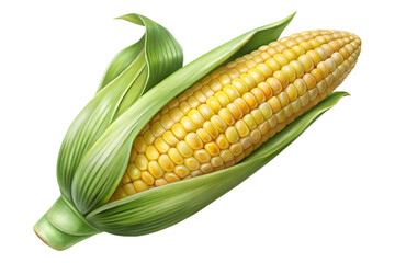 Partially Peeled Ear of Corn with Yellow Kernels