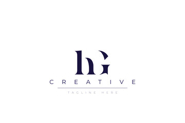 hG abstract  minimalist letters Logo Monogram. It is a minimalist logo, this logo is made by combining two letters