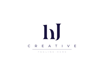 hJ abstract  minimalist letters Logo Monogram. It is a minimalist logo, this logo is made by combining two letters