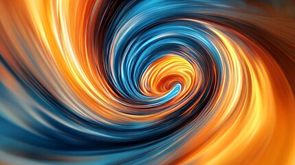 abstract galaxy with swirling orange and blue nebulae, cosmic and mysterious landscape, radiant and dreamy atmosphere, glowing and inspiring tones