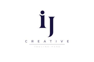iJ abstract  minimalist letters Logo Monogram. It is a minimalist logo, this logo is made by combining two letters