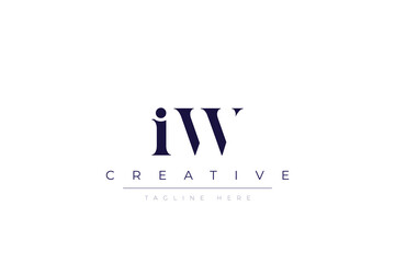 iW abstract  minimalist letters Logo Monogram. It is a minimalist logo, this logo is made by combining two letters
