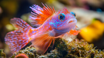 Fototapeta premium Colorful fish swimming among coral in a vibrant underwater ecosystem