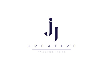 jJ abstract  minimalist letters Logo Monogram. It is a minimalist logo, this logo is made by combining two letters