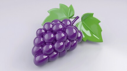 Shiny purple grapes, studio shot, white background, healthy food