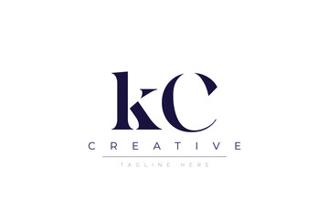 kC abstract  minimalist letters Logo Monogram. It is a minimalist logo, this logo is made by combining two letters