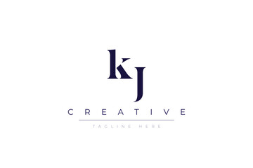 kJ abstract  minimalist letters Logo Monogram. It is a minimalist logo, this logo is made by combining two letters