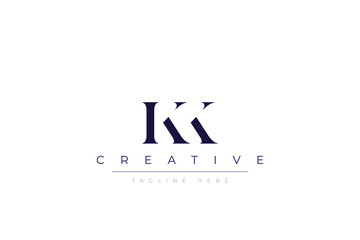 Fototapeta premium kK abstract minimalist letters Logo Monogram. It is a minimalist logo, this logo is made by combining two letters