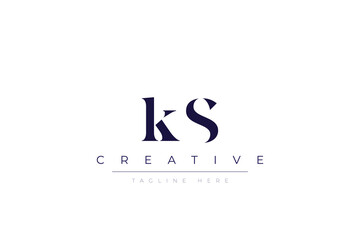 Obraz premium kS abstract minimalist letters Logo Monogram. It is a minimalist logo, this logo is made by combining two letters
