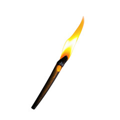 Fast-Moving Orange Flame from Burning Fire Isolated on Transparent Background