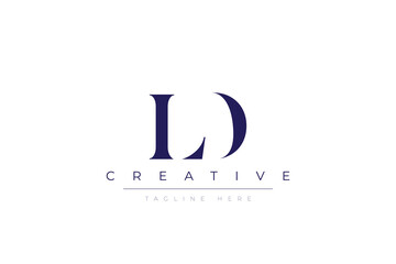 lD abstract  minimalist letters Logo Monogram. It is a minimalist logo, this logo is made by combining two letters