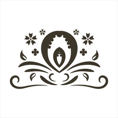 Hand-drawn floral vector ornament - retro style
