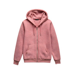 Fototapeta premium Cozy Fleece Hoodie in Light Pink Isolated on Transparent Background