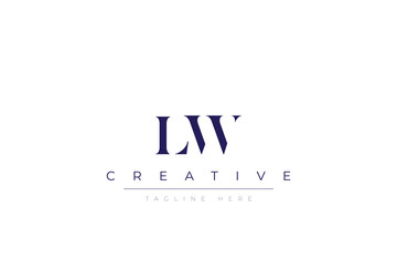 lW abstract  minimalist letters Logo Monogram. It is a minimalist logo, this logo is made by combining two letters