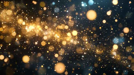 Obraz premium Bright cosmic particles in deep space, glowing and dynamic, abstract and magical, swirling stars, high detail, dreamy and engaging, colorful and immersive