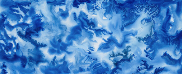 Blue watercolour background. Versatile hand painted artistic texture for creative design projects: posters, websites, banners, covers, cards, prints and wallpapers. Artist-made image.
