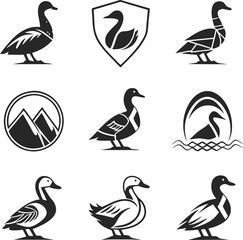 set of Duck silhouette