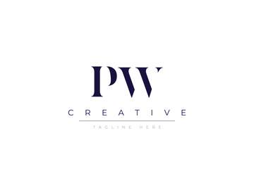 pW abstract  minimalist letters Logo Monogram. It is a minimalist logo, this logo is made by combining two letters