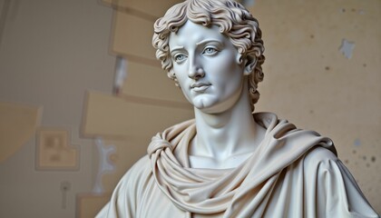 Elegant marble statue reflecting Renaissance artistry, timeless beauty