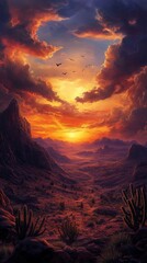 Fototapeta premium Colorful sky casting shadows on dunes high resolution picture